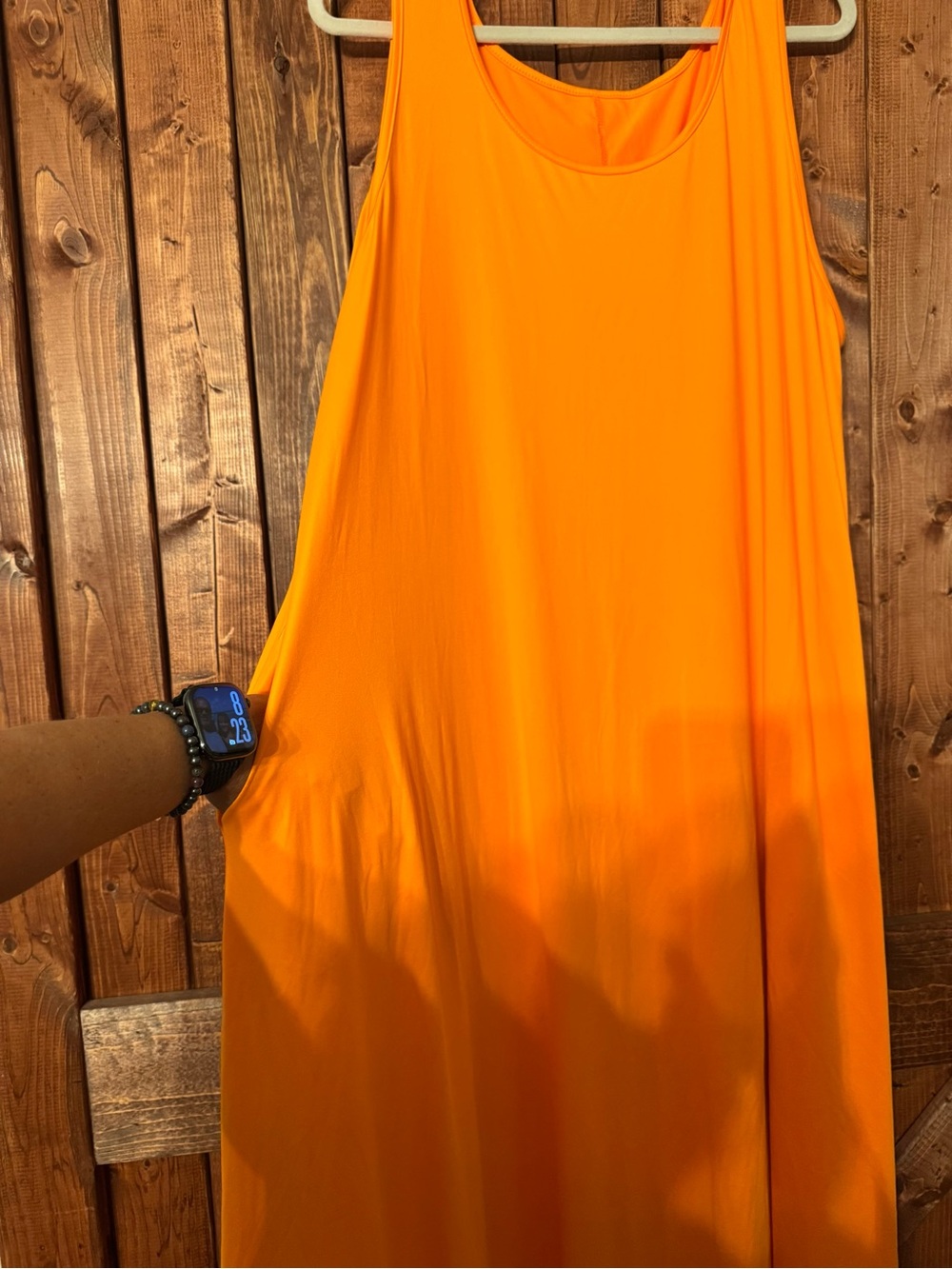 Women’s Sleeveless Orange Maxi Dress 3XL